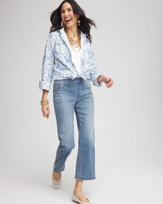 Pull-On Straight Cropped Jeans - image 2